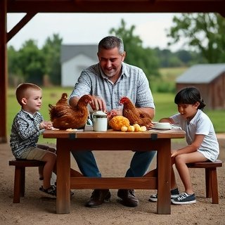 The López family enjoying a meal